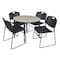 Regency Tables > Height Adjustable > Round Table & Chair Sets, 42 W, 42 L, 23-34 H, Maple TB42RNDPLAPBK44BK - alternate 1